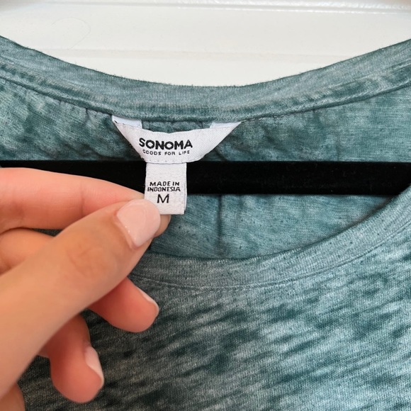 Heathered Aqua Tee with Flowy Sleeves - Picture 5 of 5